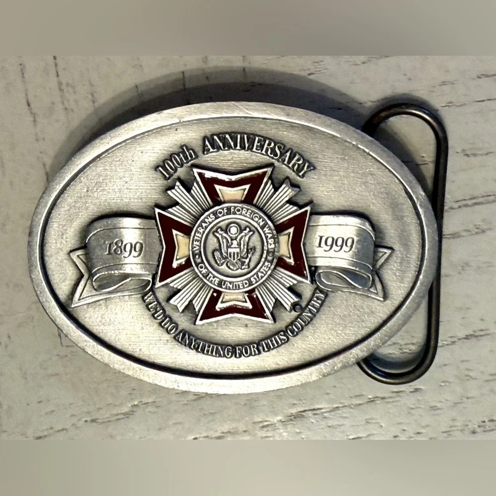 1999 VFW 100th Anniversary Limited Edition Pewter Belt Buckle